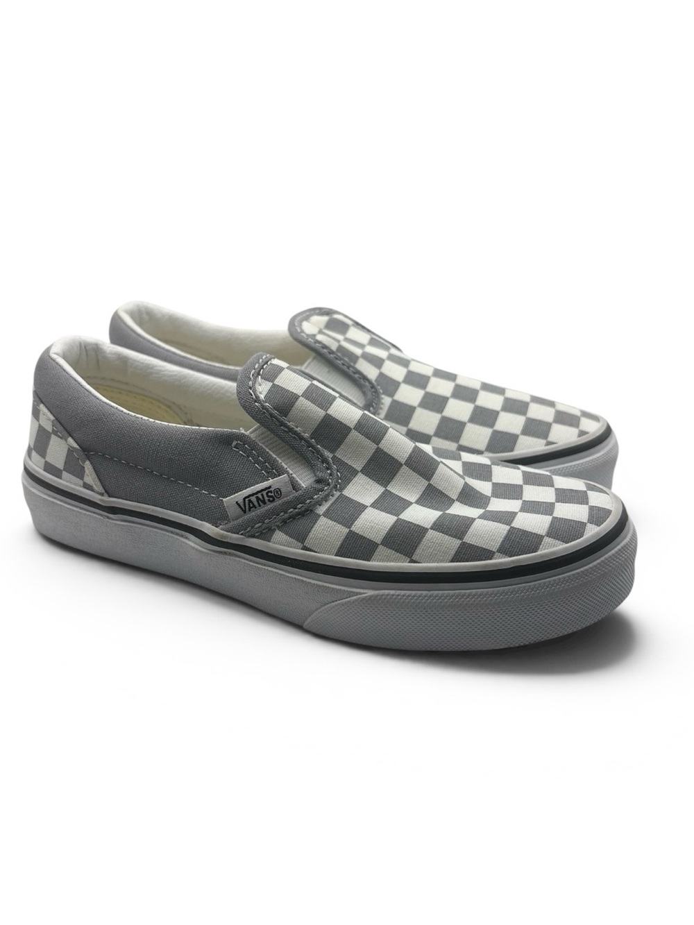 Vans Kids Checkerboard Slip-On Sneakers - Gray & White